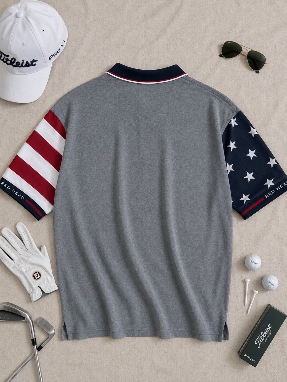 RedHead Brand Co Patriotic Polo Shirt 🇺🇸 Americana Golf Polo Size 2XL - Picture 2 of 7